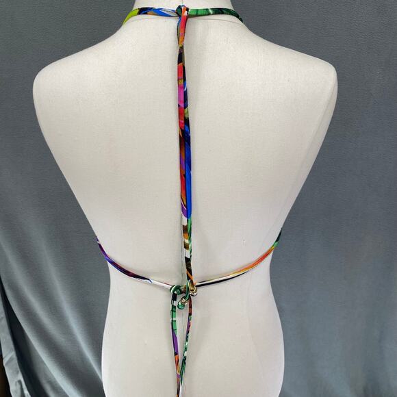 MILLY CABANA Tropical Triangle Bikini Top Size XS Leaf Print - Picture 4 of 6